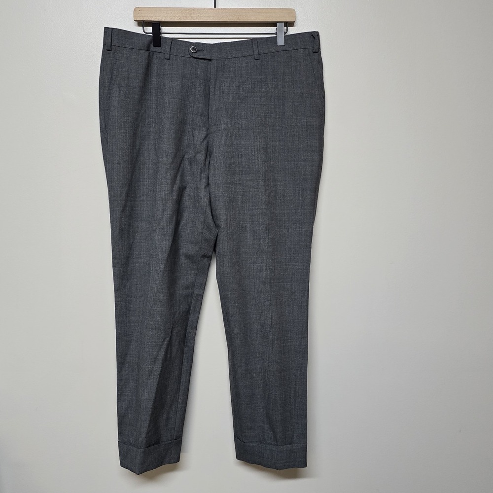 SUITSUPPLY Soho Slim Fit Gray Flat‎ Front Dress Pants 38x29 Vitale Barberis Cuff